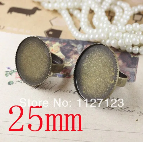 

Бесплатная Доставка! 100 шт. 25 мм ободок, бронзовый тон, широкополосные кольца основы с сервировкой