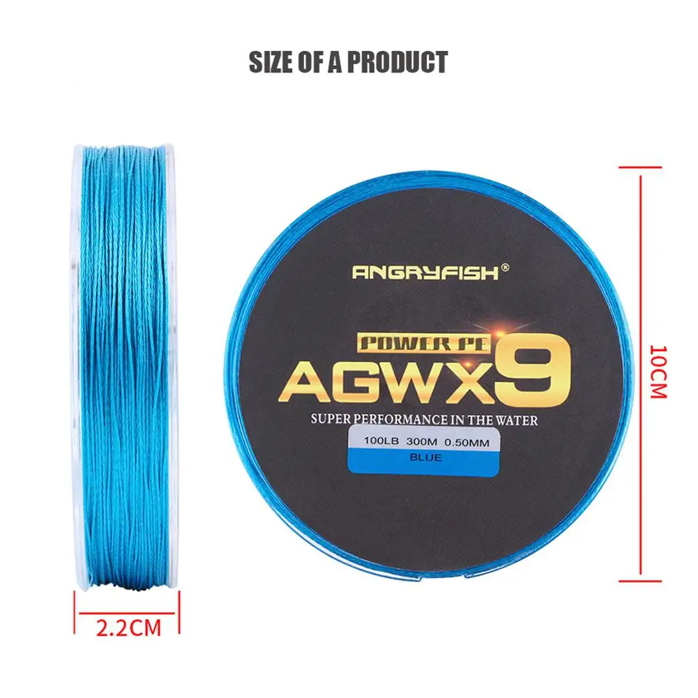 ANGRYFISH леска Diominate X9 PE леска 9 нитей плетеная 300 м/327yds супер сильная леска 15LB-100LB желтая