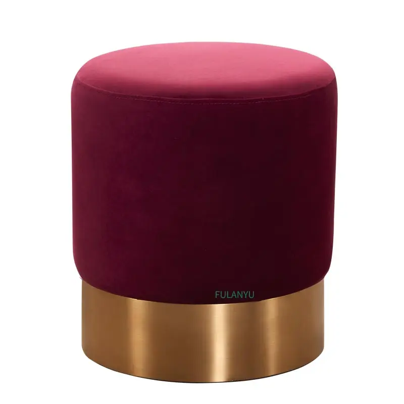 

Popular Modern Sofa Chair Ottoman Shoe Stool Makeup Chair/Round Stool/Barrel stool/40*45Hcm/5Color Cashmere Cloth Cover