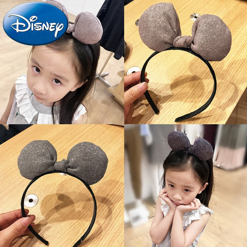 

Disney Minnie Mouse Baby Kid Children Ear Style Hair Band Sequin Cartoon Mickey Elastic Ornaments Girl Hair Decoration Gift