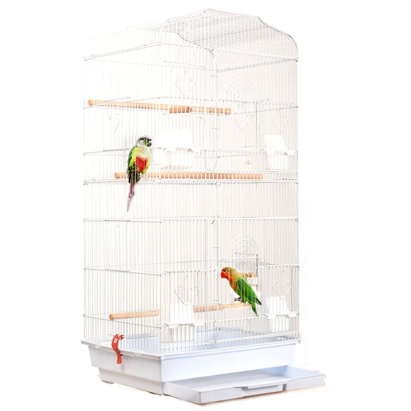 Foldable Metal Parrot Villa Bird Cage Thrush Starling Parrot Cage Three-story Heightened Bird Building Upgraded Version 46*36*93