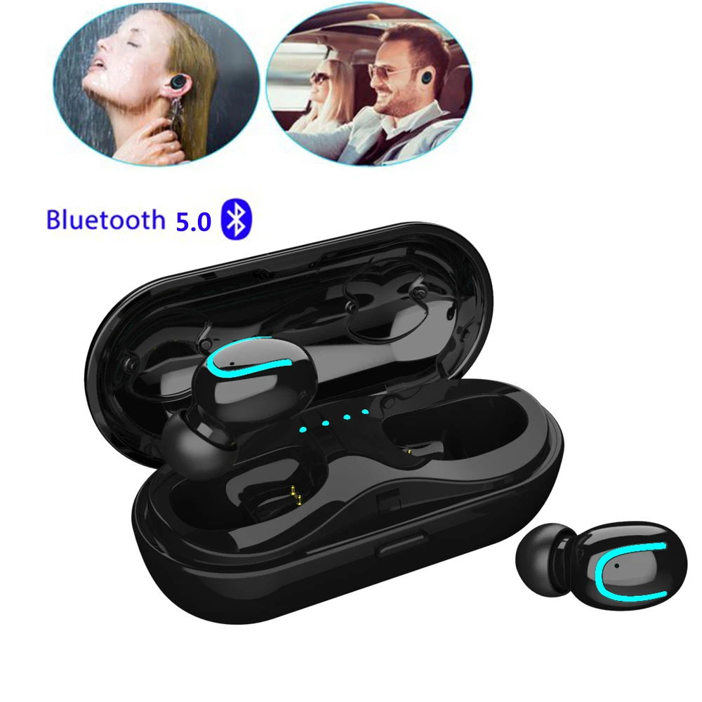 Беспроводные Bluetooth наушники Легкие стерео Binuaral наушники с зарядным устройством невидимая водонепроницаемая Спортивная беспроводная гарнитура