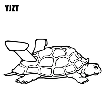 

YJZT 17.3CM*8CM Creative Tortoise Car Stickers Car Trunk Decor Accessories Vinyl Decal Black/Silver C4-1335