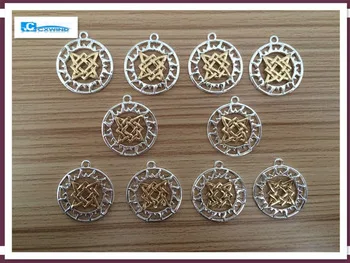 Kinitial 10pcs 2.7cm Brand Charms Silver Russian Slavic Charm Pendant With Jump Ring For Necklace  Designed by Chengxun