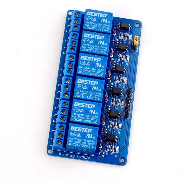 

1PCS 6 Channel 12V Relay Module Optical Coupling 6Channel Relay Module for Arduino
