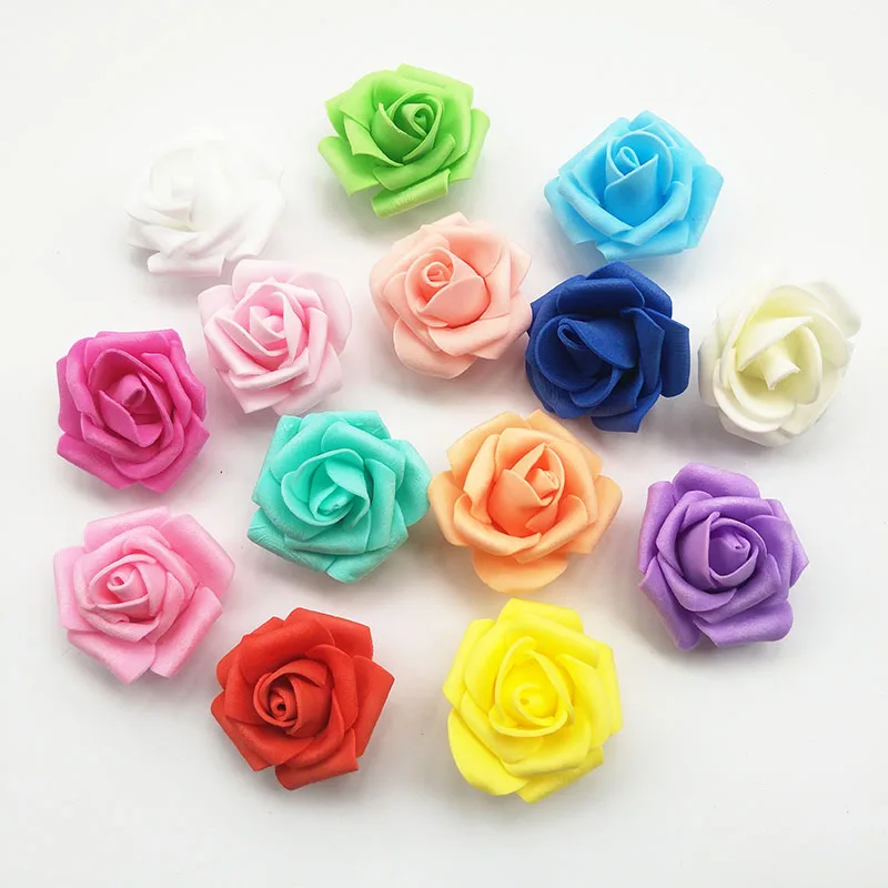

200 pcs/ bag Artificial Flowers rose bear flowers head 4 cm rose flower head foam flower