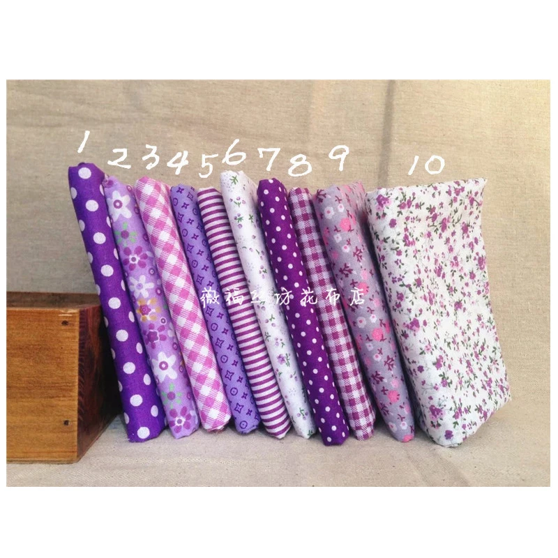 

50cm*50cm Manual Bag Cloth Fabric 10pcs Purple Lavender Cotton Fabric For Sewing Patchwork Fabric Textile Tilda Doll Body Cloth