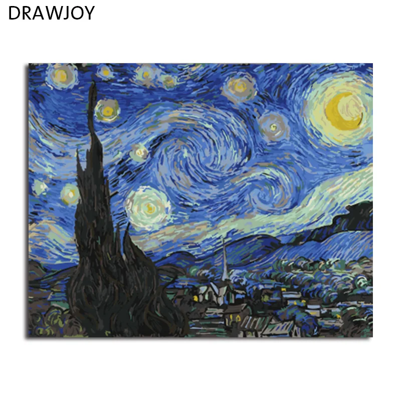 

DRAWJOY Landscape Framed Pictures DIY Painting By Numbers Wall Art Acrylic Painting On Canvas and Painted Home Decor GX4756