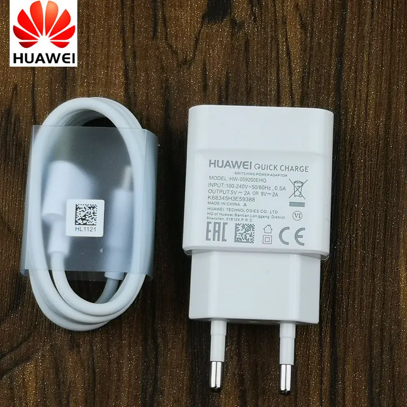 

Original huawei nova 5e Fast Charger QC 2.0 quick charge eu adapter Usb C Cable For p20 lite honor 9 8 nova 3 2 2i 4 p9 g9 phone