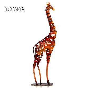 

Tooarts New Brand Metal Sculpture Iron braided Giraffe Home Furnishing Articles Handicrafts Art Home Decoration Accessories