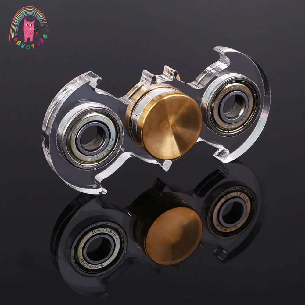 Антистресс летучая мышь Stijl EDC Keramische Lager Ручной Спиннер Fidget латунная крышка Tri-Spinner Decompressie стресс Бесплатная доставка