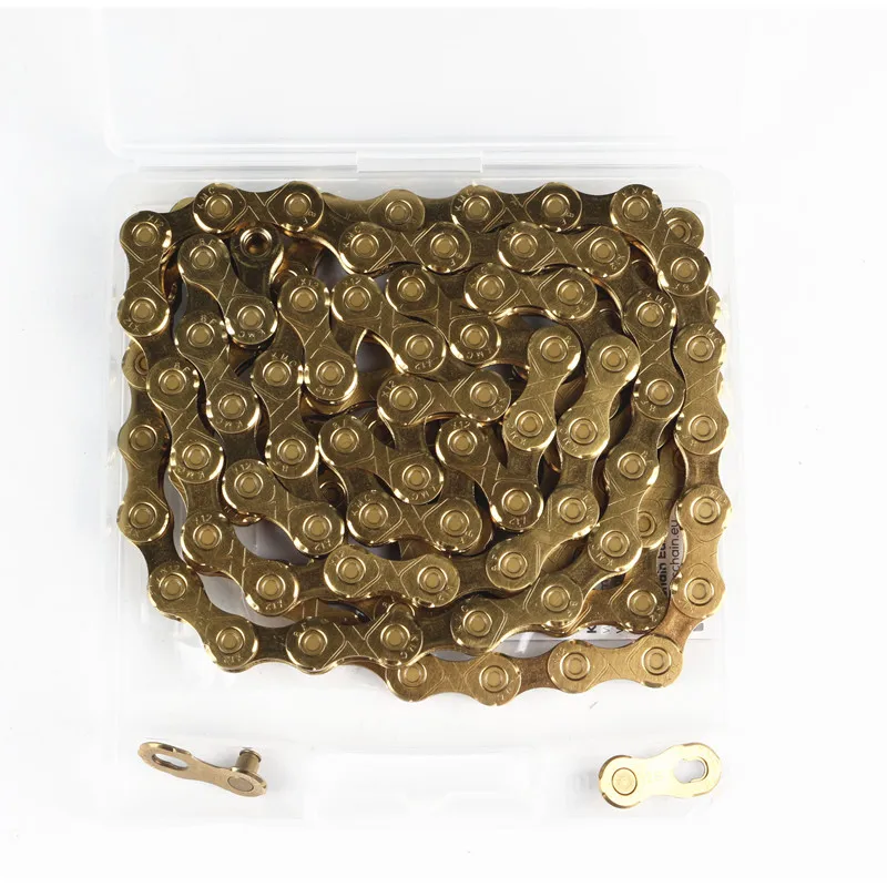 Best KMC X12 12 speed 126L MTB Mountain Bike Bicycle Chain 12s Gold Chain with Magic Button for Bicycle Parts With Original box 3