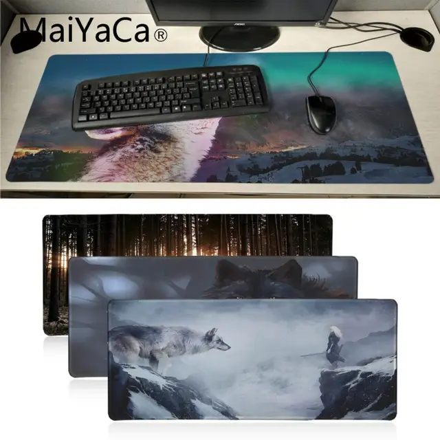 Best Offers Maiyaca Wolves Rubber Mouse Durable Desktop Mousepad Non-Slip Laptop Computer PC gaming mouse pad Keyboard Mat Desk Mat