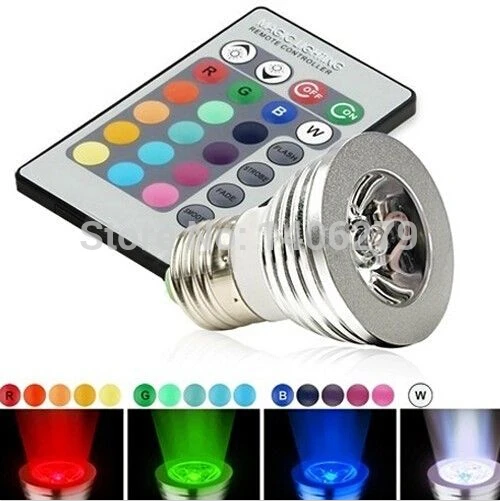 

3w Magic Lighting LED Light Bulb LED spotlight And Remote With 5 Modes And 16 colorful bulb lamp for wedding bar