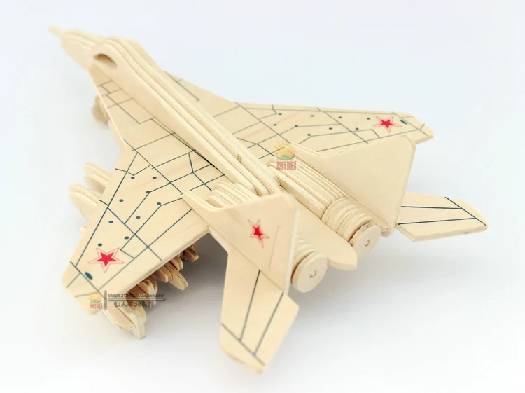 Mig 3D самолет деревянные пазлы ручной работы деревянный дети пазл детские
