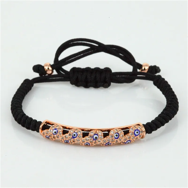 Стиль evil eye браслеты для женщин pulseira бренд сглаз Циркон плетение браслет из макраме ZSB-197