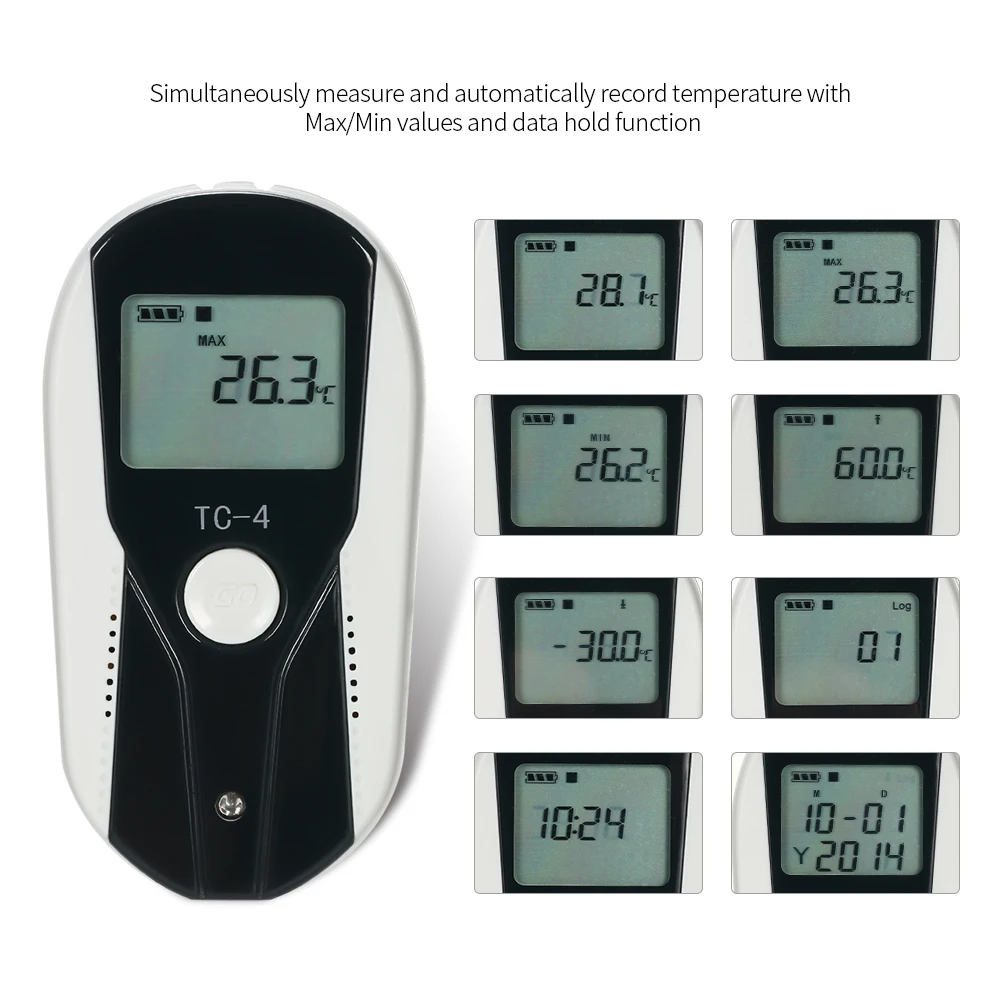 Термометр USB Температура регистратор данных TEMP регистратор Регистраторы термометр с ЖК-дисплеем записывающий измеритель с внешними Сенсор