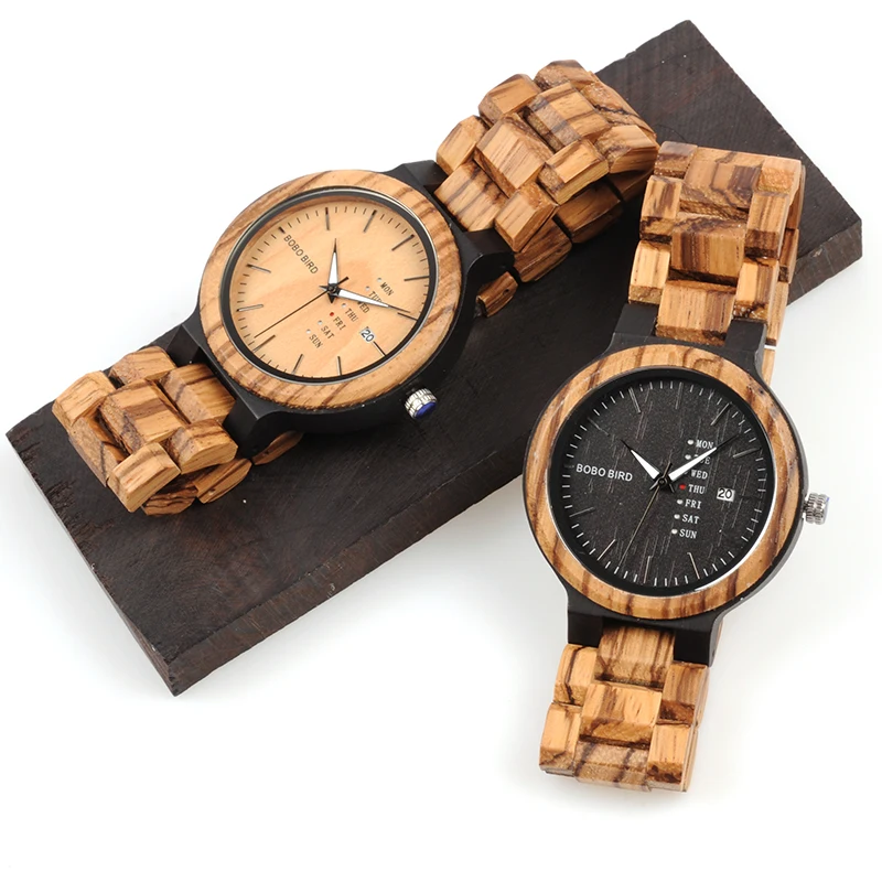 BOBO BIRD Men Watch Auto Date Wood Watches Men Timepieces Quartz Wrist Wristwatches relogio masculino C-O26 DROP SHIPPING