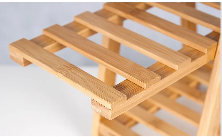 Bamboo Indoor Flower Pot Holders Creative Uneven Floor Typle Double Layer Storage Rack Eco Natural Balcony/Living Room Decor Bamboo Indoor Flower Pot Holders Creative Uneven Floor Typle Double Layer Storage Rack Eco Natural Balcony/Living Room Decor