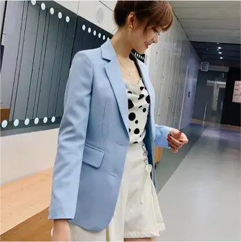 

High quality small suit women's jacket 2019 spring and summer Slim women's suit jacket black blue high quality new style