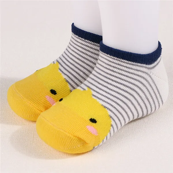KiDaDndy/милые хлопковые носки с изображением животных для малышей с силиконовой подошвой; нескользящие носки-тапочки для малышей; LL104R - Цвет: baby socks F