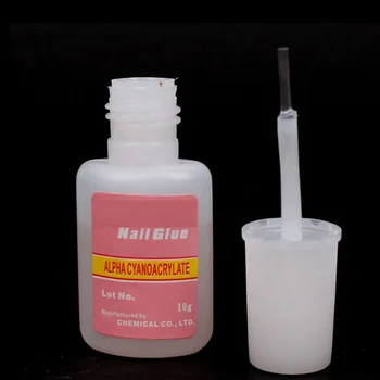 

10g nail glue with brush for nail art Tips Glitter Uv Acrylic Rhinestones Decoration tools