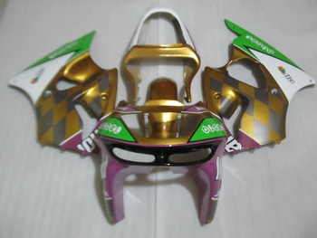 

Motorcycle plastic fairing kit for Kawasaki ZX6R 1998 1999 gold white purple fairings set ninja zx6r 98 99 LF12