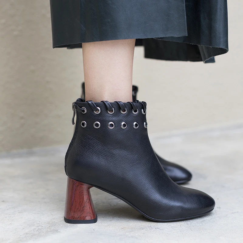 

Big Size 33-40 Botas Mujer 2018 Newest Ankle Boots Women Thick High Heels Chelsea Boots Ladies Winter Martin Short Booties Shoes