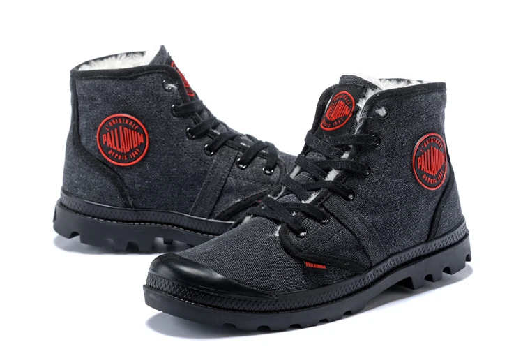 PALLADIUM Pampa/парусиновая плюшевая зимняя теплая обувь мужские ботинки ковбойские