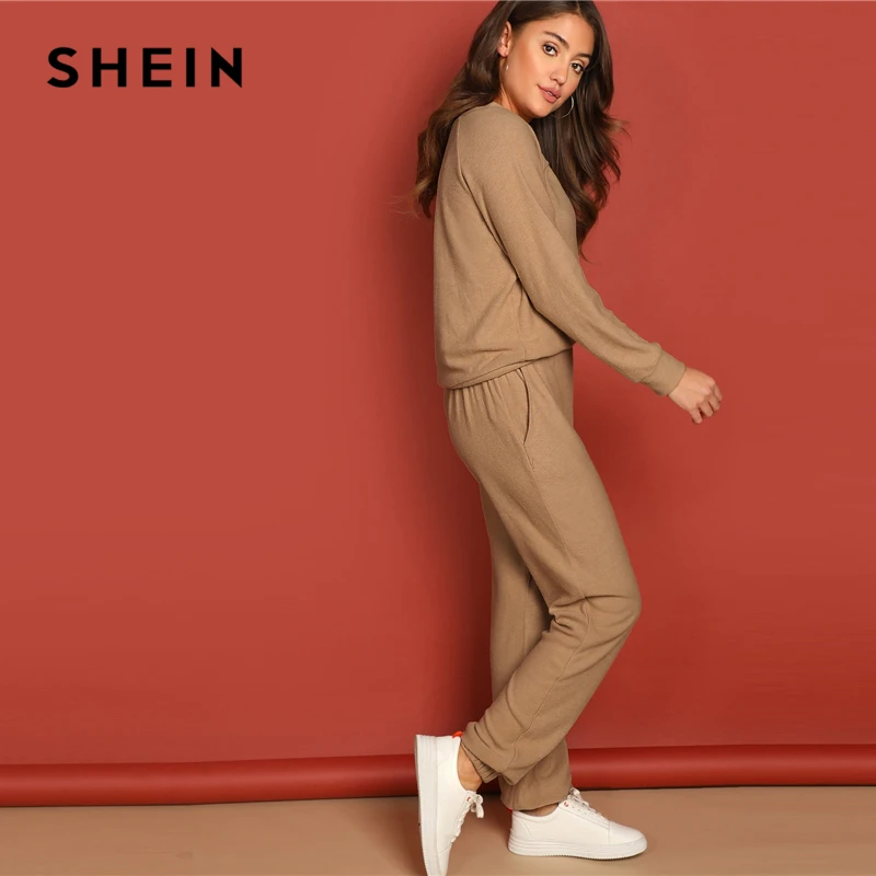 SHEIN Спортивный Костюм, Спортивный Свитшот И Спортивные Брюки 2019 SHEIN Спортивный Костюм, Спортивный Свитшот И Спортивные Брюки 2019