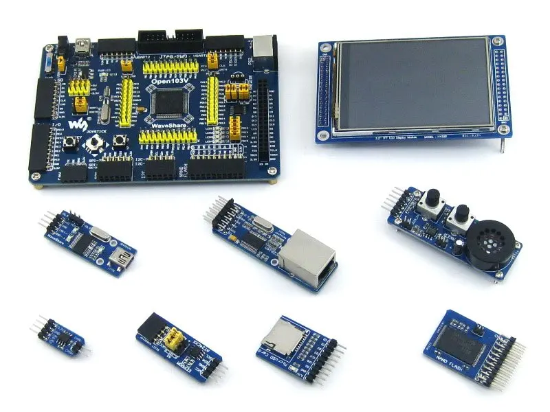 Waveshare STM32 доска STM32F103VET6 STM32F103 ARM Cortex-M3 STM32 макетная плата+ 7 аксессуары модуль комплект = Open103V посылка A