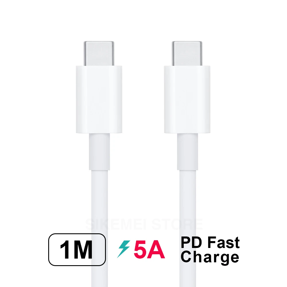 2 Meter Usb type C к USB C 2 м PD Быстрая зарядка кабель для зарядного устройства Шнур 5A мощность зарядки для MacBook Air Pro 87 Вт 61 Вт 30 Вт 29 Вт для поверхностной книги - Цвет: 2 Meter