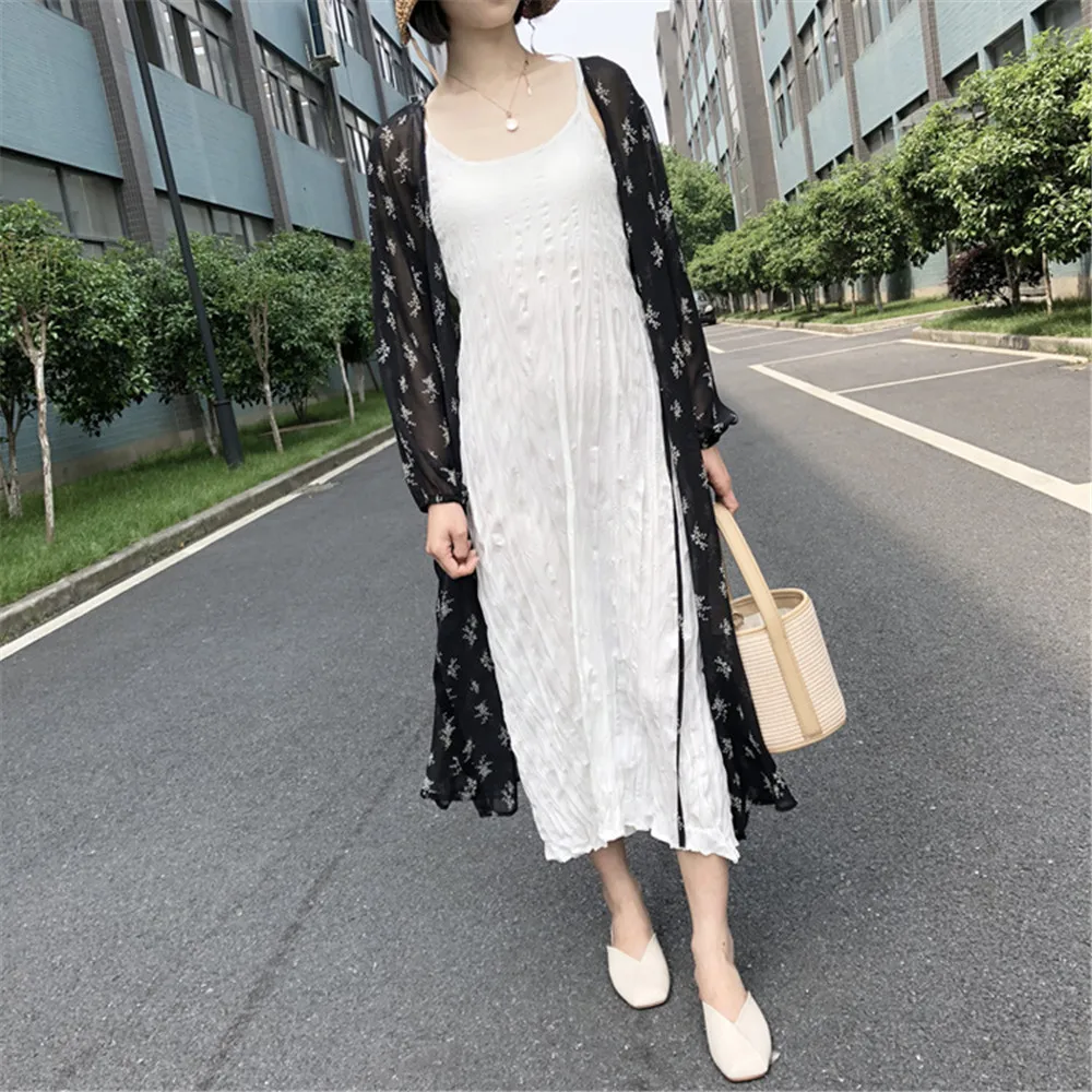  Vacation Beach Women Long Blouses Sexy Mesh Longline Kimono Sunproof Long Sleeve Beach Clothing 2018 Fashion Open Front Kimono (23)