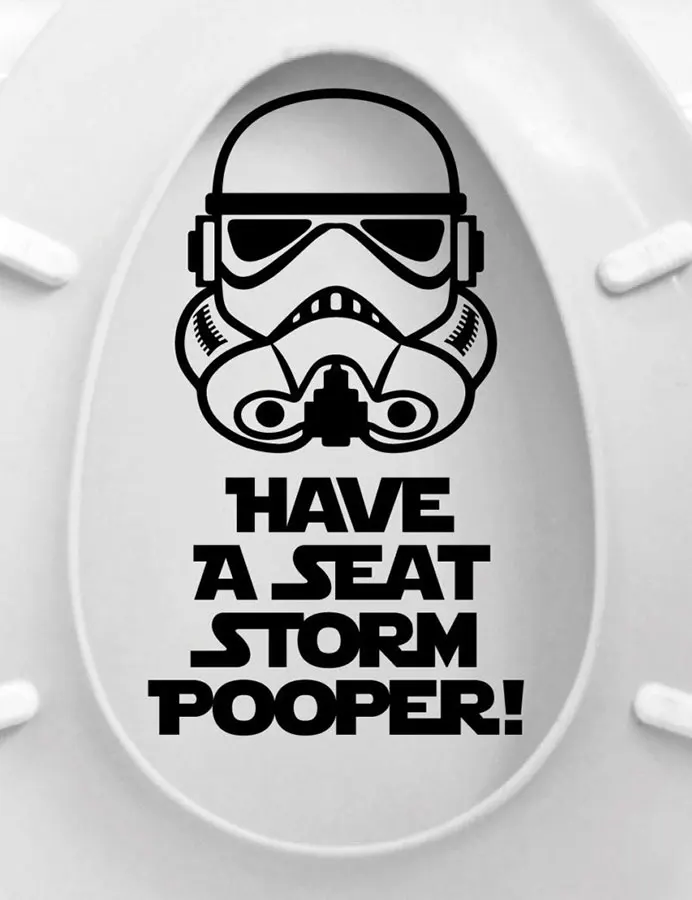 

Have A Seat Storm Pooper Star Wars Quotes Toilet Seat Sticker Vinyl Home Decor Bathroom WC Decals Waterproof Murals 3518