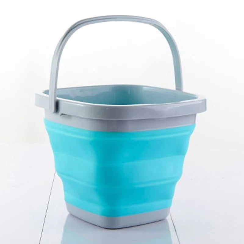 High Quality 10L Square Bucket Portable Folding Washing Hands Basin Foldable Camping Outdoor Fishing Sink Storage Water