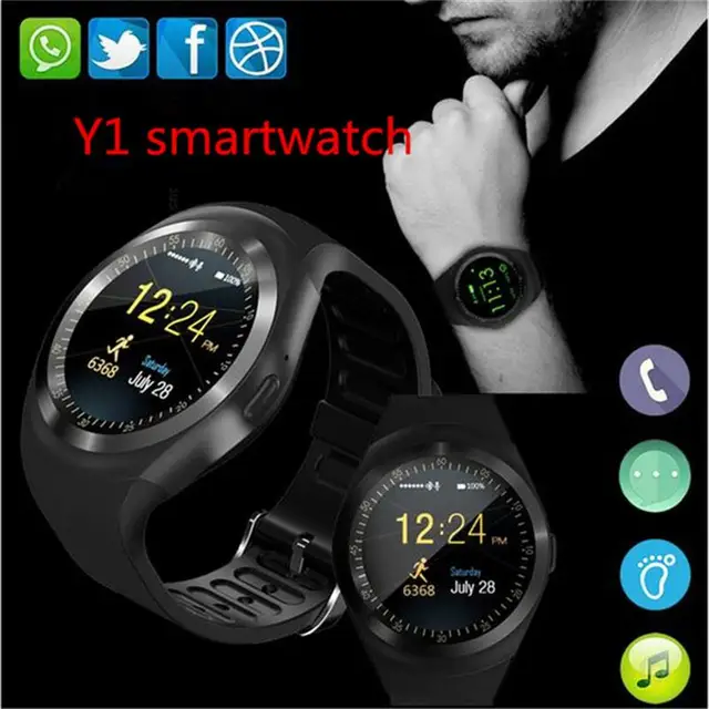 696 Bluetooth Y1 Smart Watch Relogio Android SmartWatch Phone Call GSM Sim Remote Camera kids Intelligent clock Sports Pedometer 2