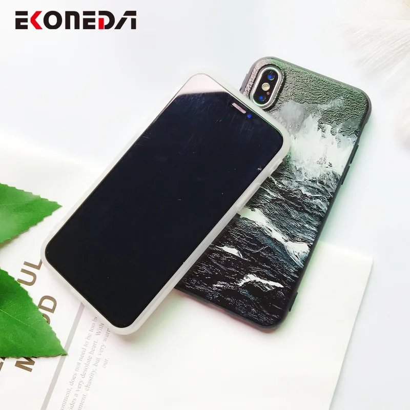 EKONEDA Soft TPU Phone Case For iPhone 6S Case Silicone Black Simple Scrub Back Cover For iPhone 7 6 6S 7Plus XS Max X 8 Case