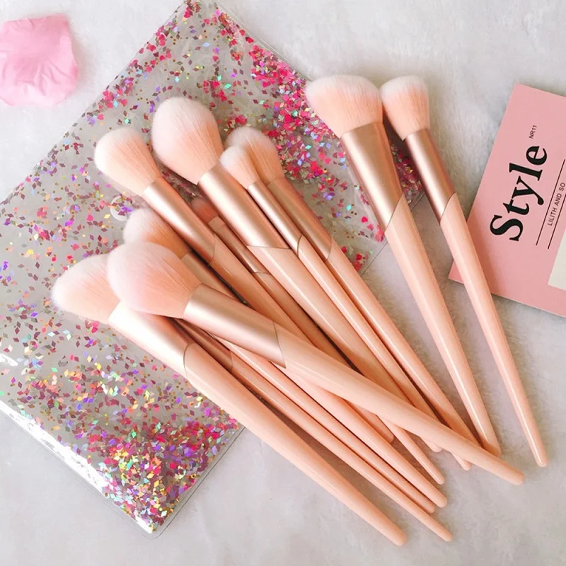 7pcs Rose Gold Handle Makeup Brushes Set Foundation Powder Blush Eye Shadow Lip Brushes Face Beauty Makeup Tools Kit with Case