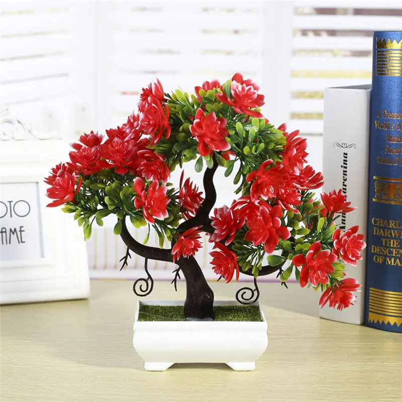 Искусственные растения flores artificiais para decora, имитирующие бонсай, Свадебные Декоративные искусственные цветы, искусственные горшки