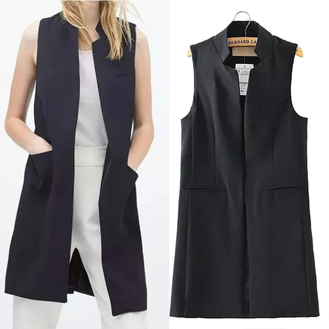 Casual chaleco sin mangas blazer mujer Femme mujer verano