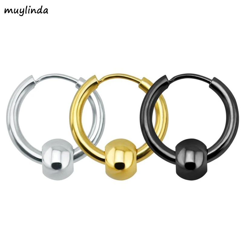 Маленькие серьги-кольца, 4 цвета, серьги-кольца из нержавеющей стали для женщин и мужчин, круглые серьги, креольские серьги Argollas Pendientes