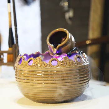 

110/220V Ceramic Feng Shui Water Fountain Home Art Fish Tank Desktop Waterscape Decoration Crafts Purifying Air Birthday Gifts