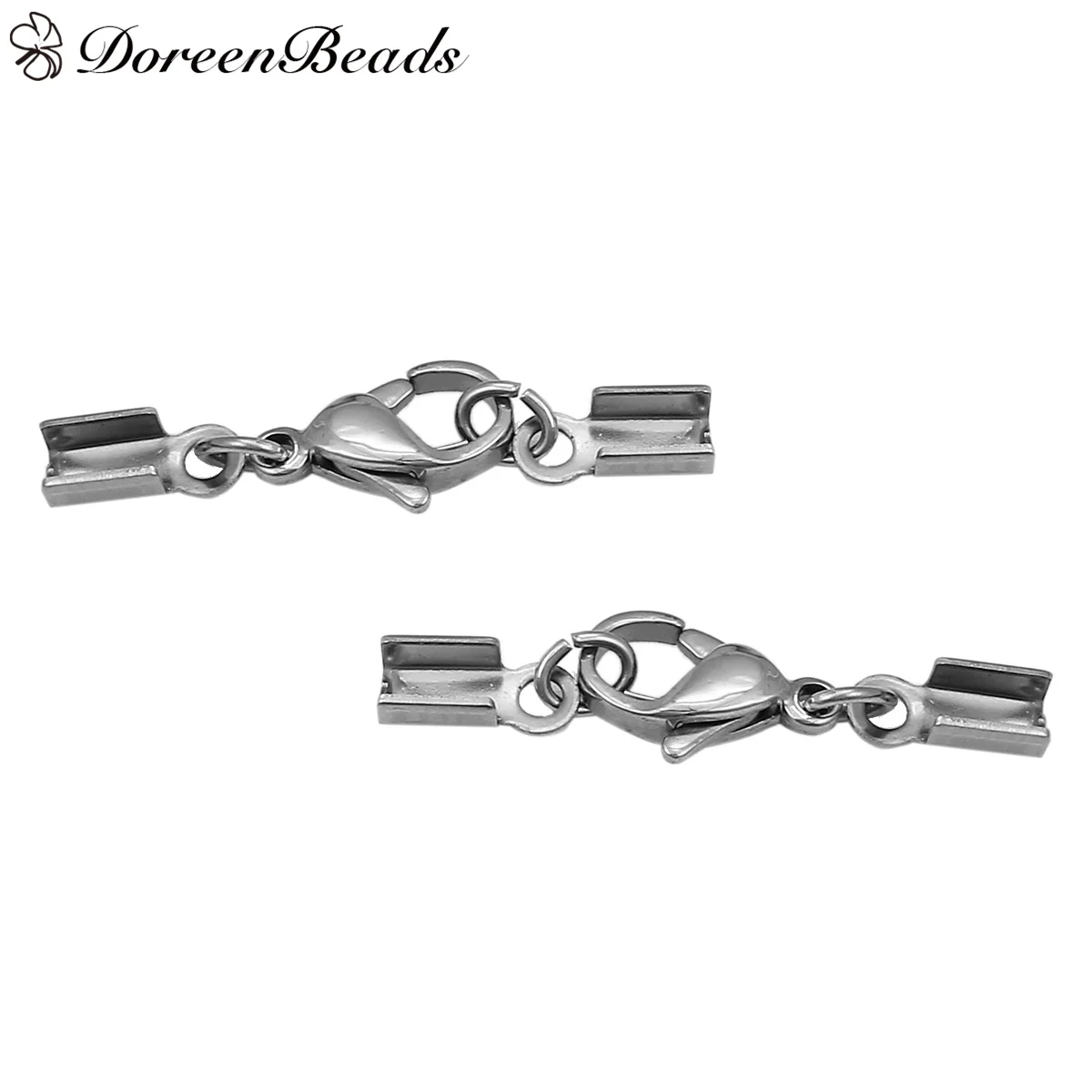 Stainless Steel Cord End Crimp Caps For Jewelry Necklace Bracelet With