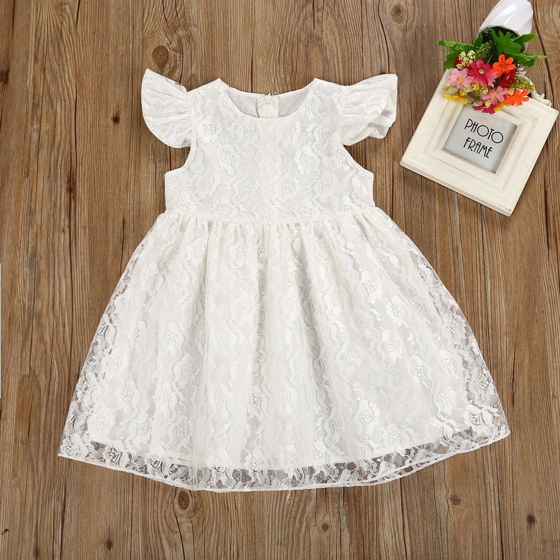 Toddler Baby Girls Lace Dress Lace Princess Girl Wedding Pageant Dress