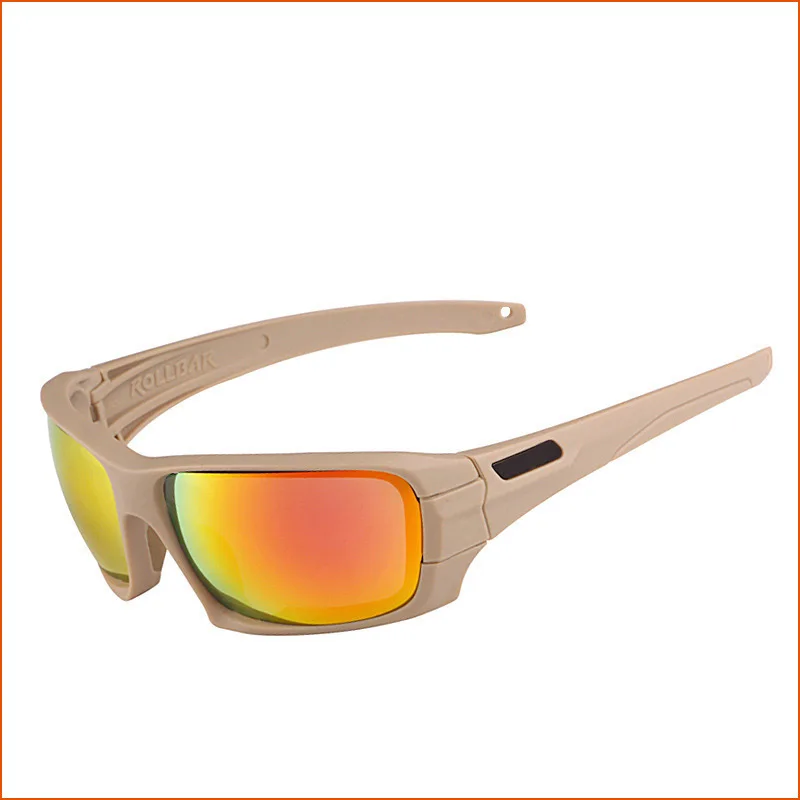 Günstige 4 objektiv Polarisierte Sonnenbrille UV400 schutz Military Gläser TR90 Männer Armee Google Kugel proof Radfahren Brillen