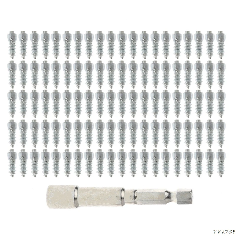 Beste 100 Pcs Stud Schroef 12 Mm Auto Suv Atv Anti Slip Schroef Stud Wheel Tyre Sneeuw Tire Spikes trim Auto Accessoires