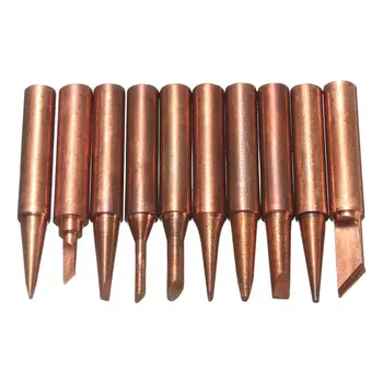 

10 Pure Copper Soldering Solder Iron Tip For 900M Series 852D Iron Hot Air Gun