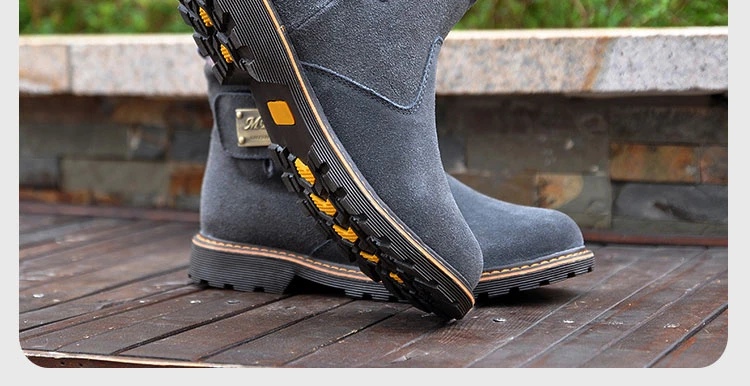 Brand Men's Boots Quality Male Shoes Suede Leather Drive Shoe Warm Fur Winter Casual Snow Bot Man Mens Ankle Boots (19)