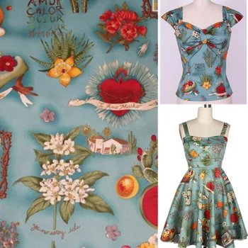 

Telas Vintage Viva Lady 100% Cotton Fabric Meter Textile Sewing Tissue Patchwork Dress Clothes Material Tecidos Para Artesanato
