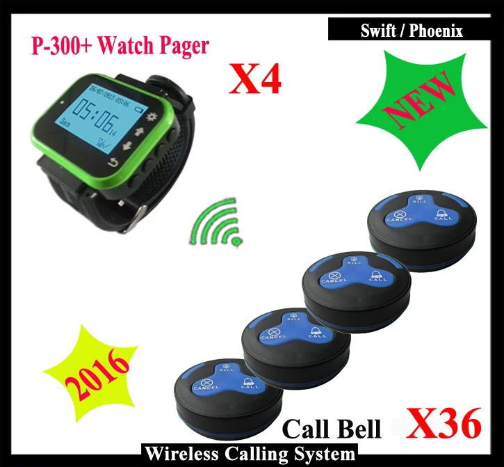 Wireless Nurse Calling System With 36 Patient nurse call button And 4 Nurse Watch For Hospital Clinic Equipment